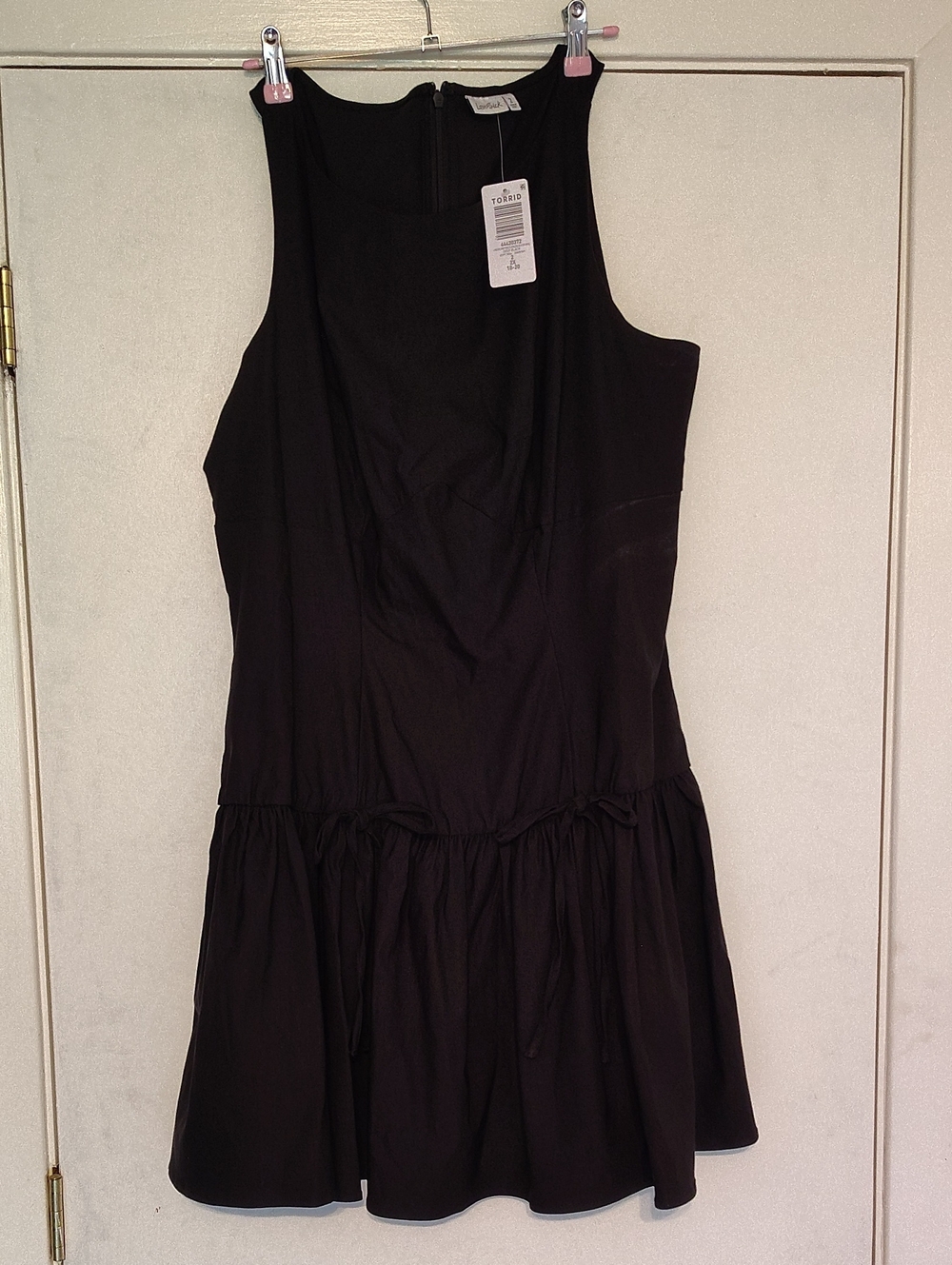 torrid Black Sleeveless Drop-Waist Mini Dress
